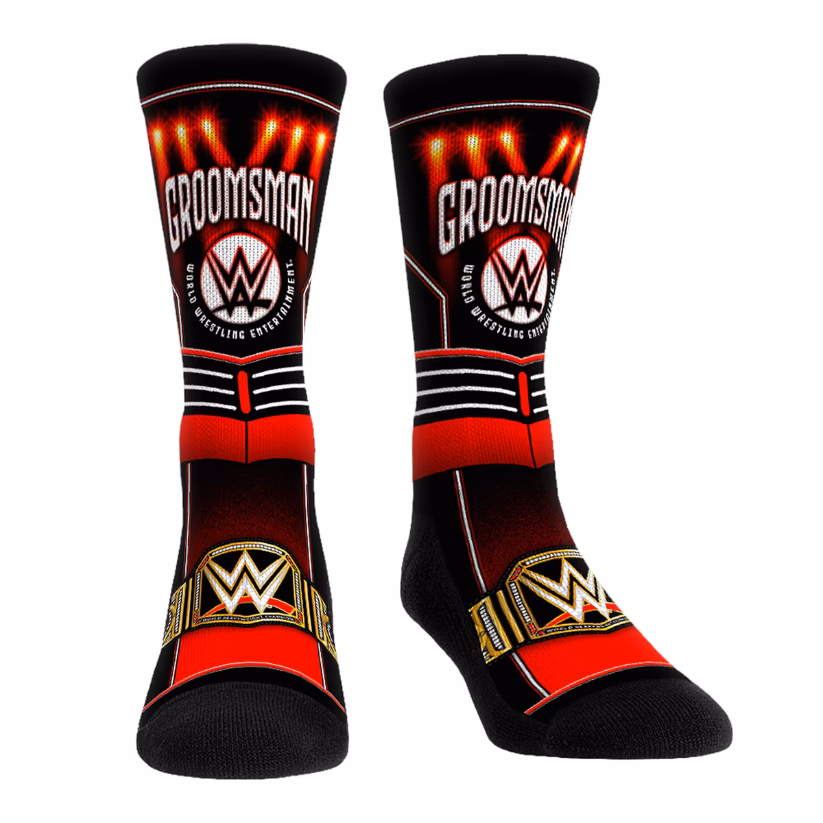 Men's Rock Em  WWE Merchandise Logo Groomsman Crew Socks