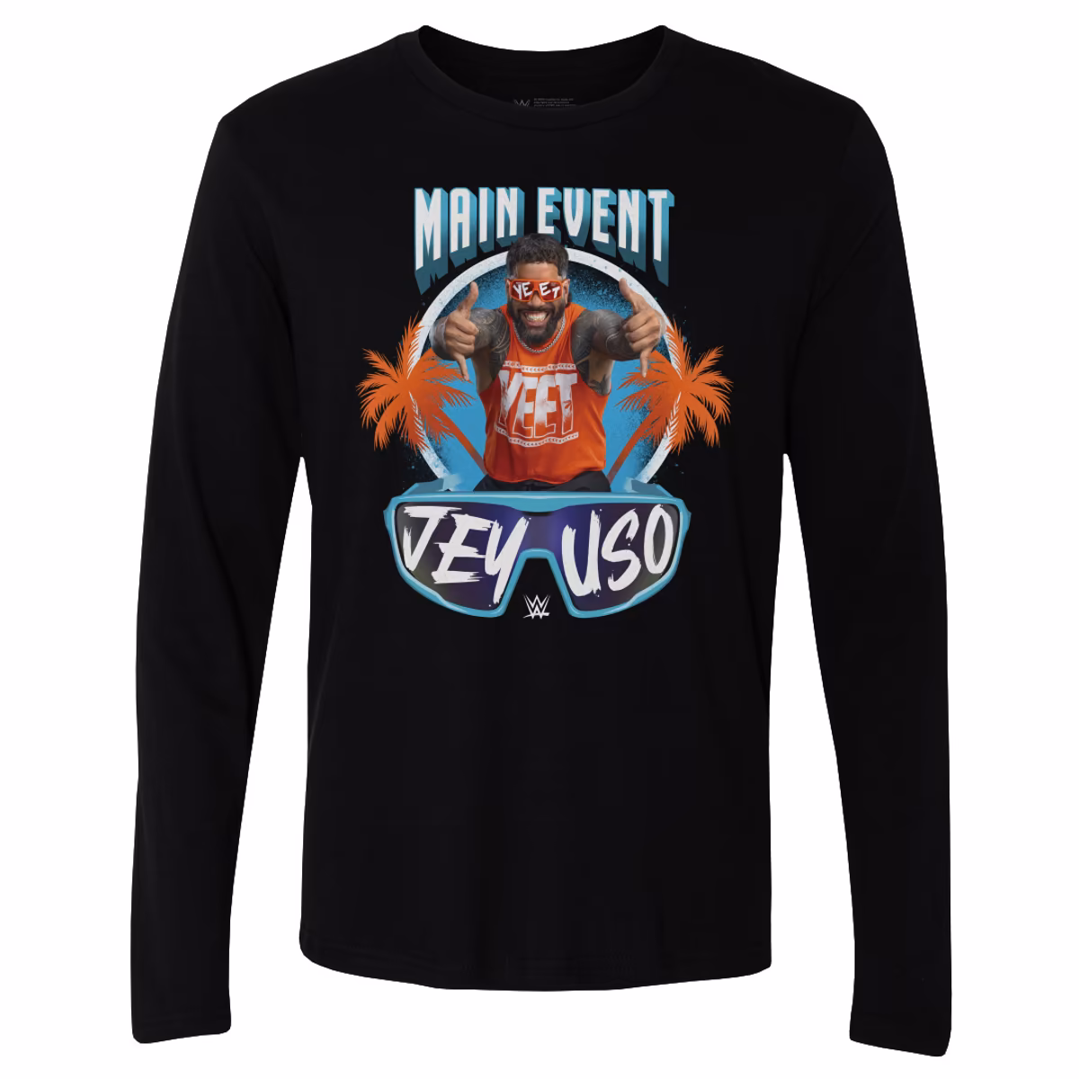 Men's 500 Level Black Jey Uso Main Event Palms Long Sleeve T-Shirt