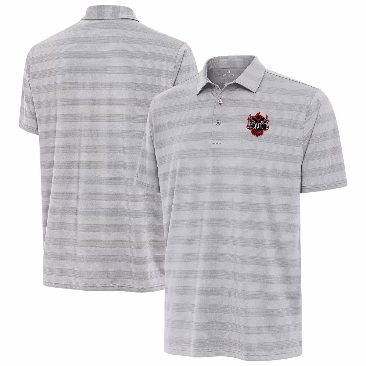 Men's Antigua Gray Penta Tunnel Polo