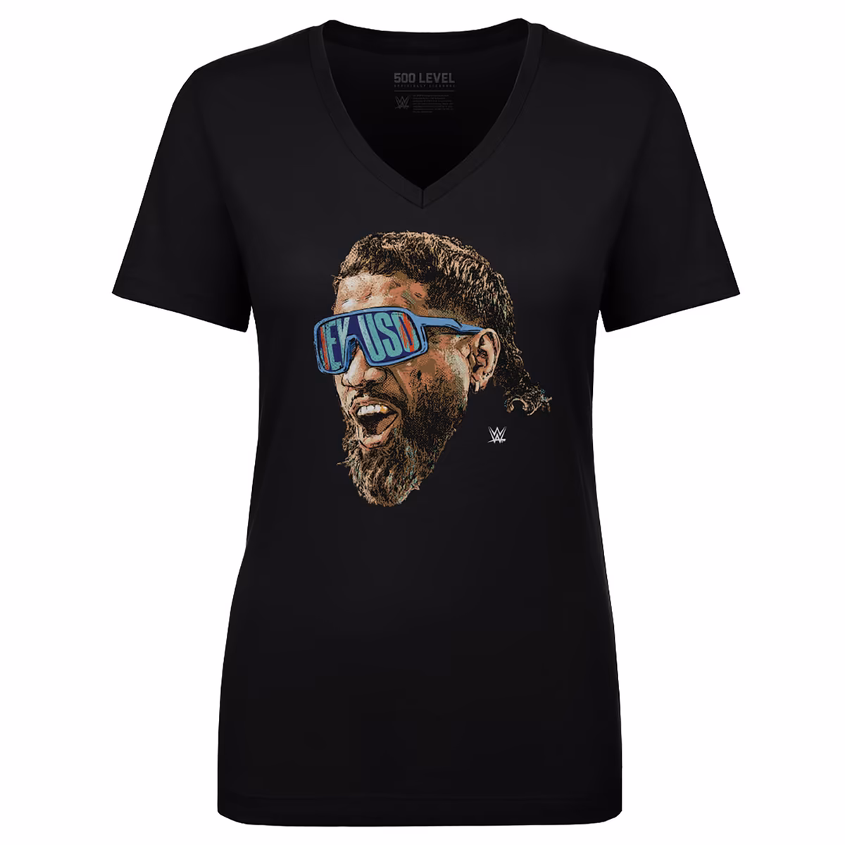 Women's 500 Level Black Jey Uso V-Neck T-Shirt