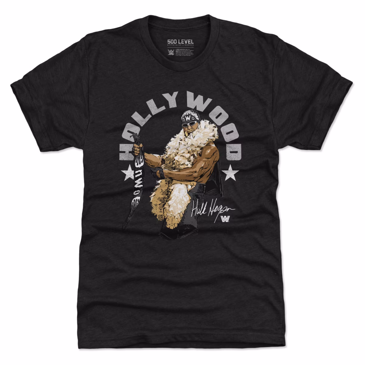 Men's 500 Level Heather Black Hulk Hogan Hollywood Arc Tri-Blend T-Shirt