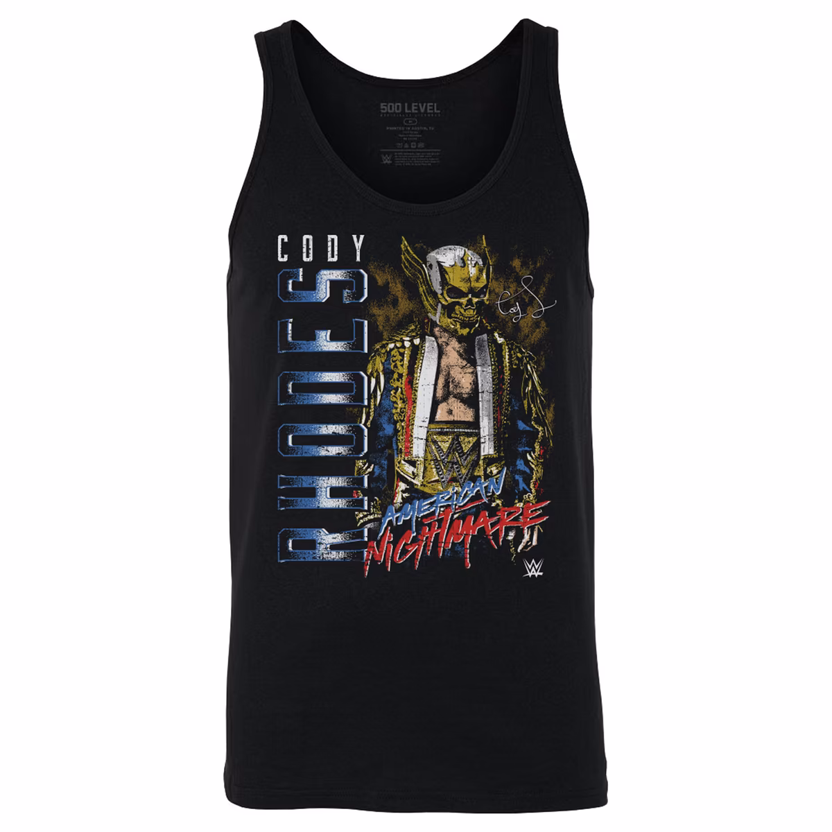 Men's 500 Level Black Cody Rhodes Tank Top 1 Men's 500 Level Black Cody Rhodes Tank Top