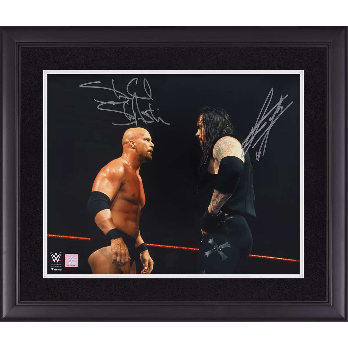 The Undertaker & "Stone Cold" Steve Austin WWE Autographed Framed 16" x 20" In Ring Face-Off Photograph
