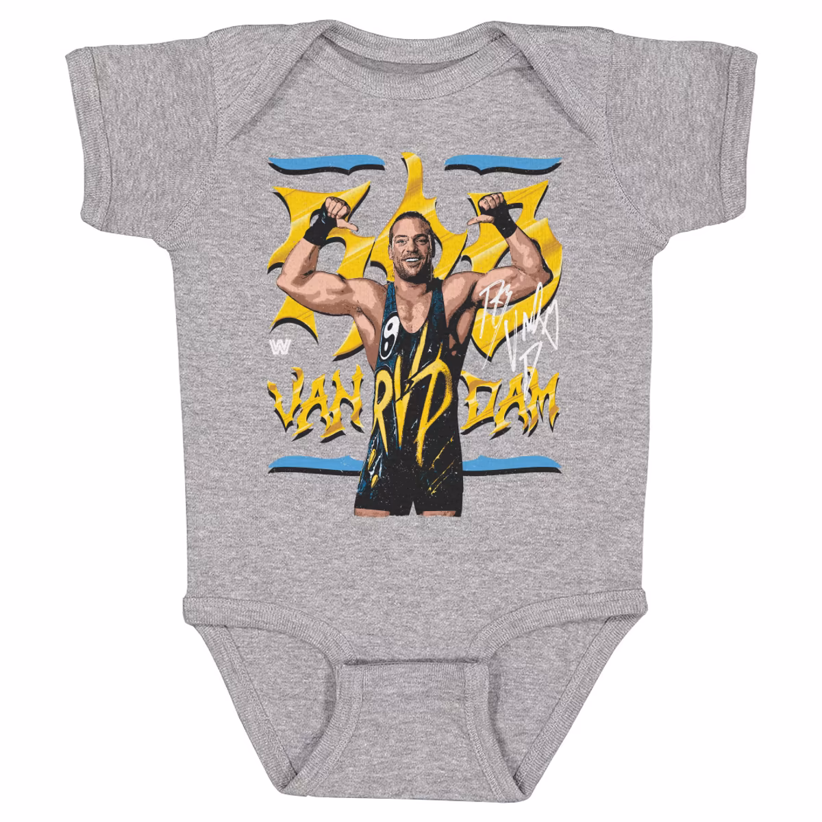 Infant 500 Level Heather Gray Rob Van Dam Pose Bodysuit