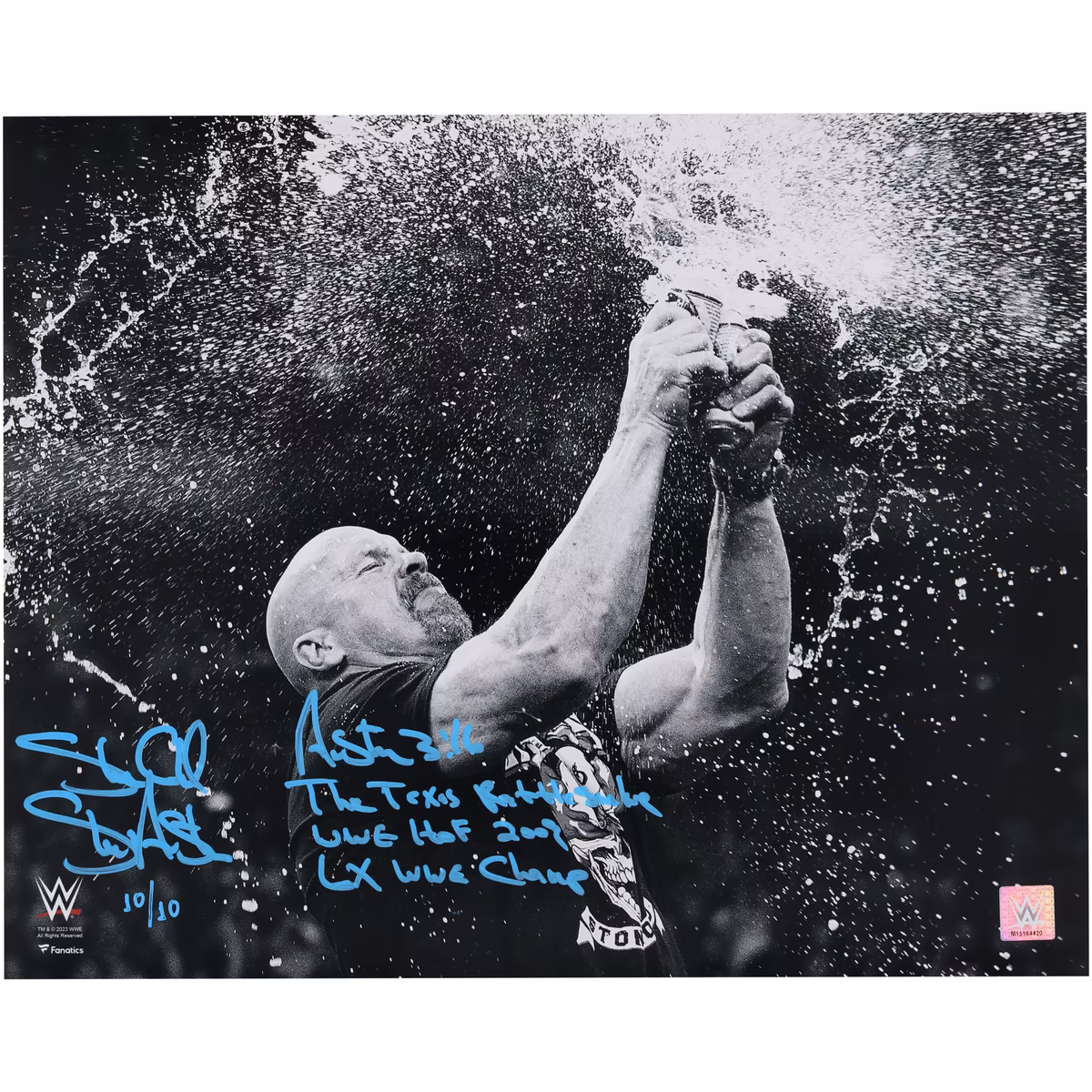 "Stone Cold" Steve Austin WWE Autographed 16" x 20" Beer Splash Photograph with Multiple Inscriptions - Limited Edition #10/10