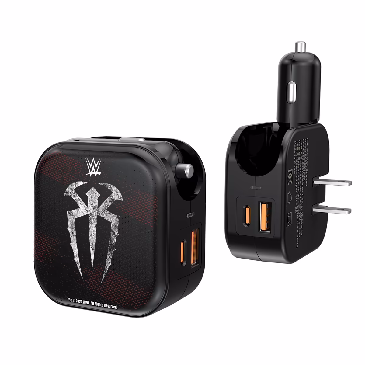 Keyscaper Black Roman Reigns 2-In-1 USB A/C Charger 3 Keyscaper Black Roman Reigns 2-In-1 USB A/C Charger