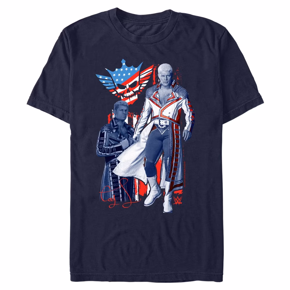 Men's Mad Engine Navy Cody Rhodes Logo T-Shirt 1 Men's Mad Engine Navy Cody Rhodes Logo T-Shirt