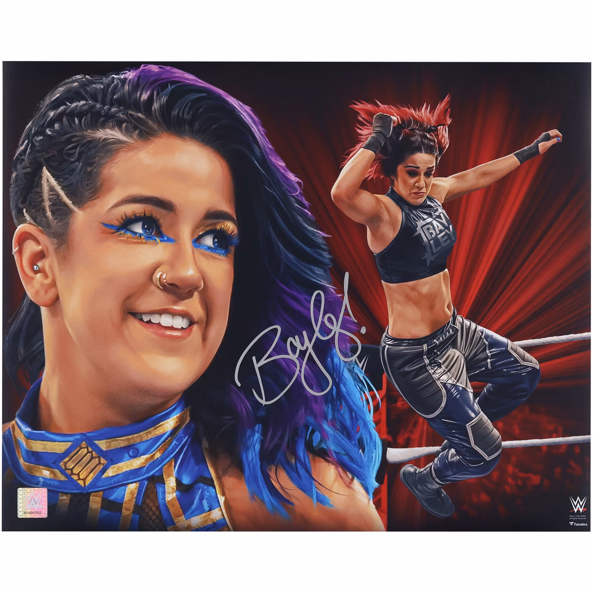 Bayley WWE Autographed 16" x 20" Photo Print - Art by Brian Konnick - Limited Edition of 50 17 Bayley WWE Autographed 16" x 20" Photo Print - Art by Brian Konnick - Limited Edition of 50