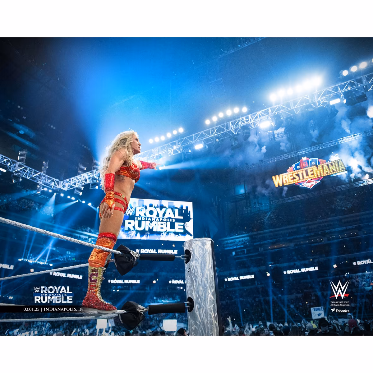 Charlotte Flair WWE Unsigned 2025 Royal Rumble Point Photograph 8 Charlotte Flair WWE Unsigned 2025 Royal Rumble Point Photograph
