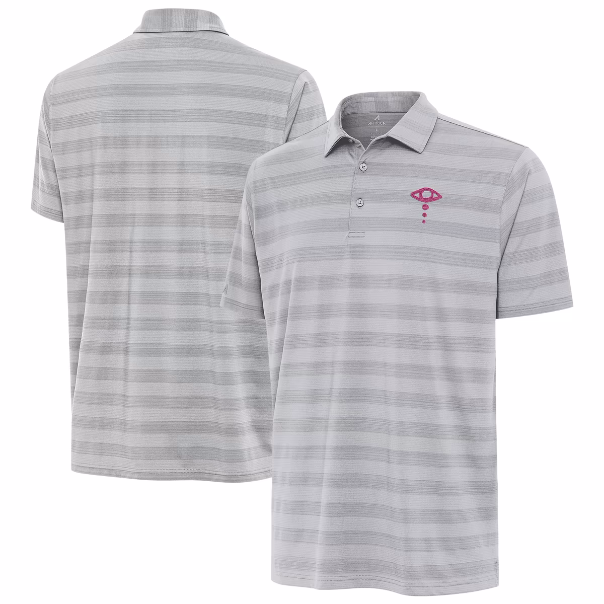 Men's Antigua Gray Liv Morgan Tunnel Polo