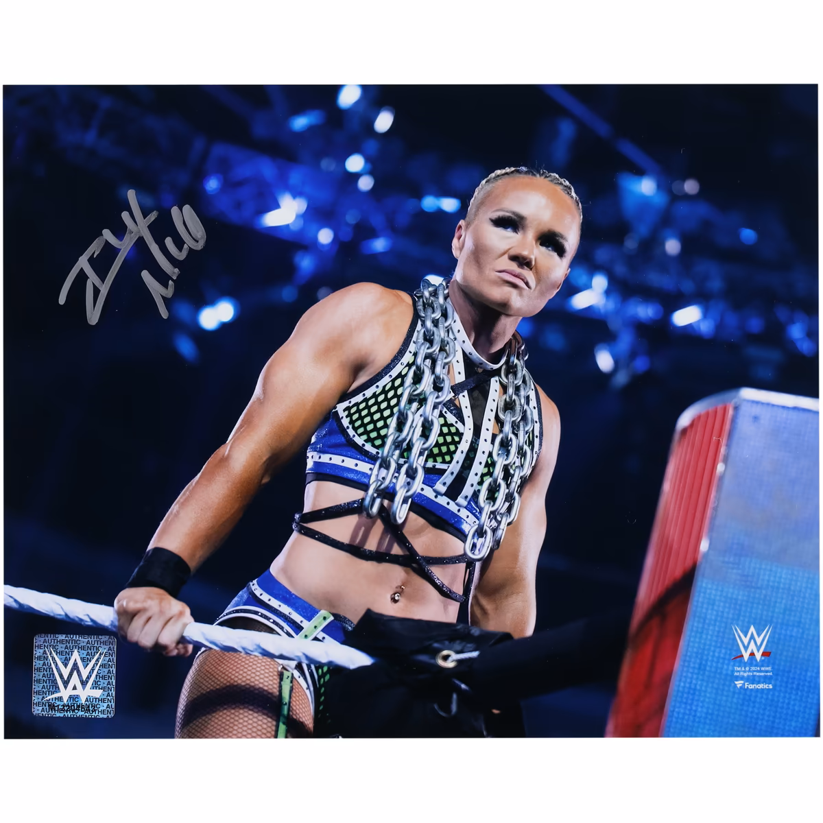 Ivy Nile WWE Autographed 8" x 10" Standing on Ropes Photograph