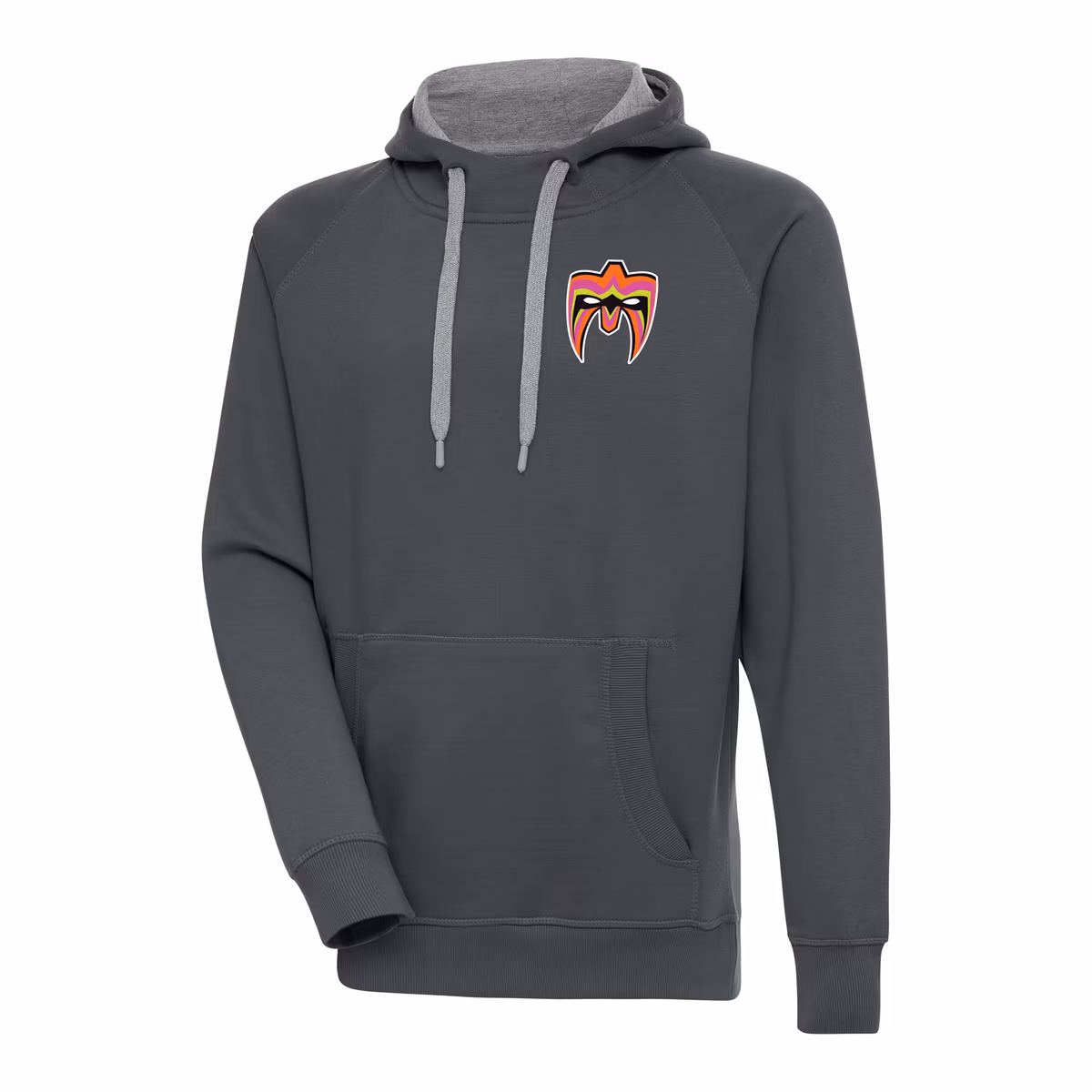 Men's Antigua Charcoal The Ultimate Warrior Victory Pullover Hoodie 1 Men's Antigua Charcoal The Ultimate Warrior Victory Pullover Hoodie