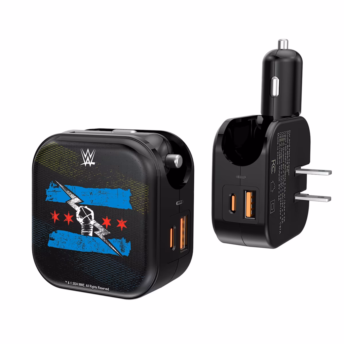 Keyscaper Black CM Punk 2-In-1 USB A/C Charger