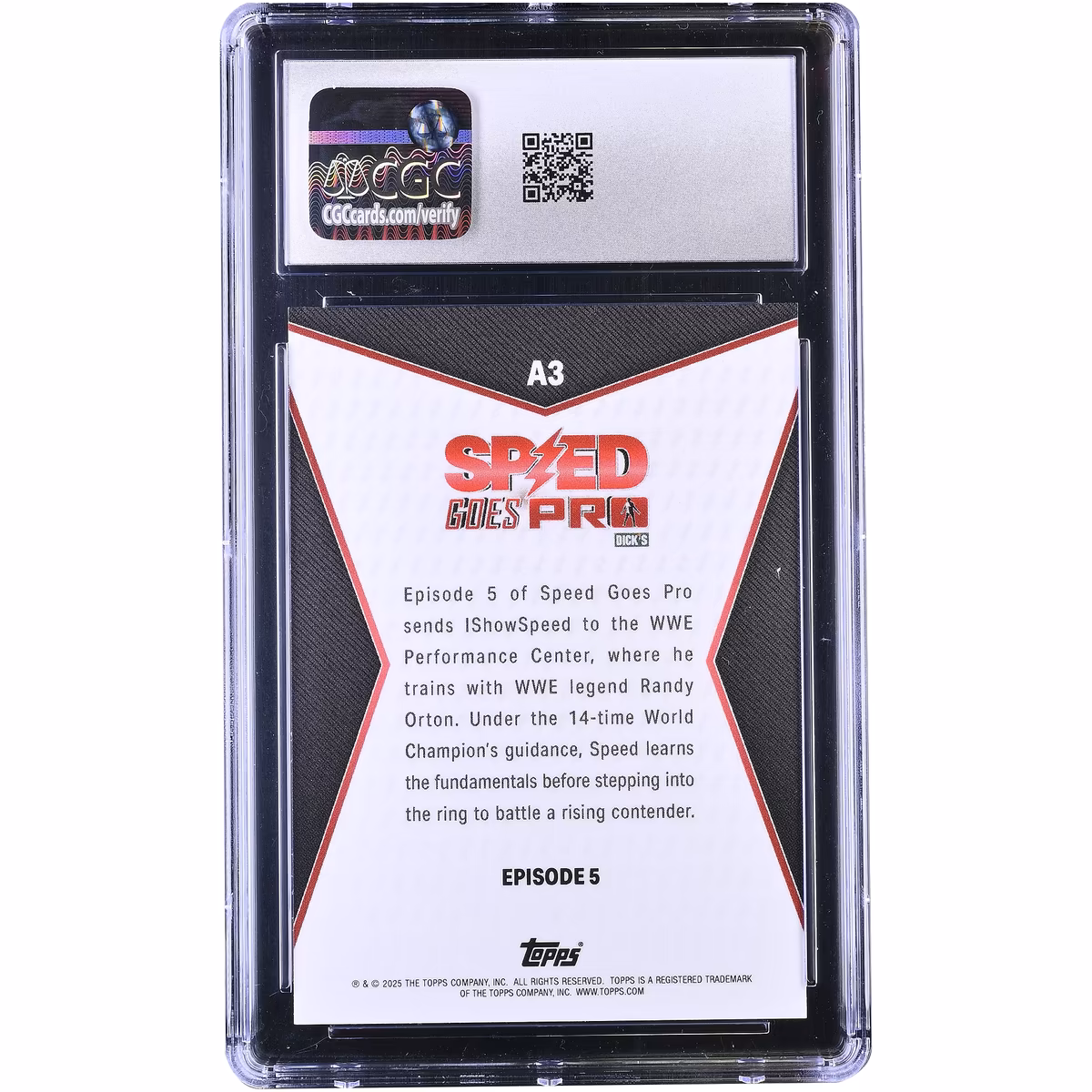 Randy Orton & IShowSpeed WWE 2025 Topps Speed Goes Pro #A3 CGC Authenticated 10 Card 3 Randy Orton & IShowSpeed WWE 2025 Topps Speed Goes Pro #A3 CGC Authenticated 10 Card