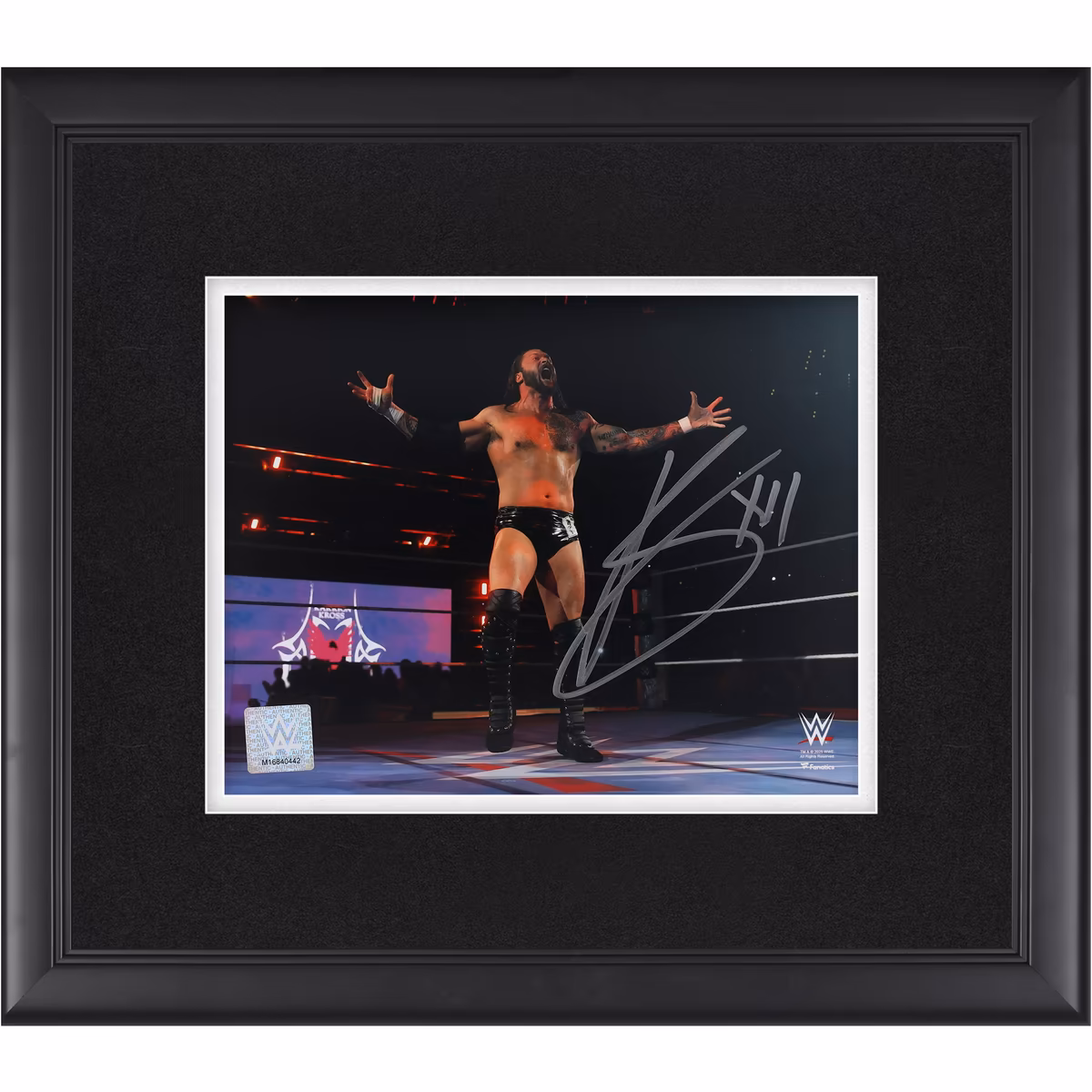 Karrion Kross WWE Autographed Framed 8" x 10" In-Ring Scream Photograph