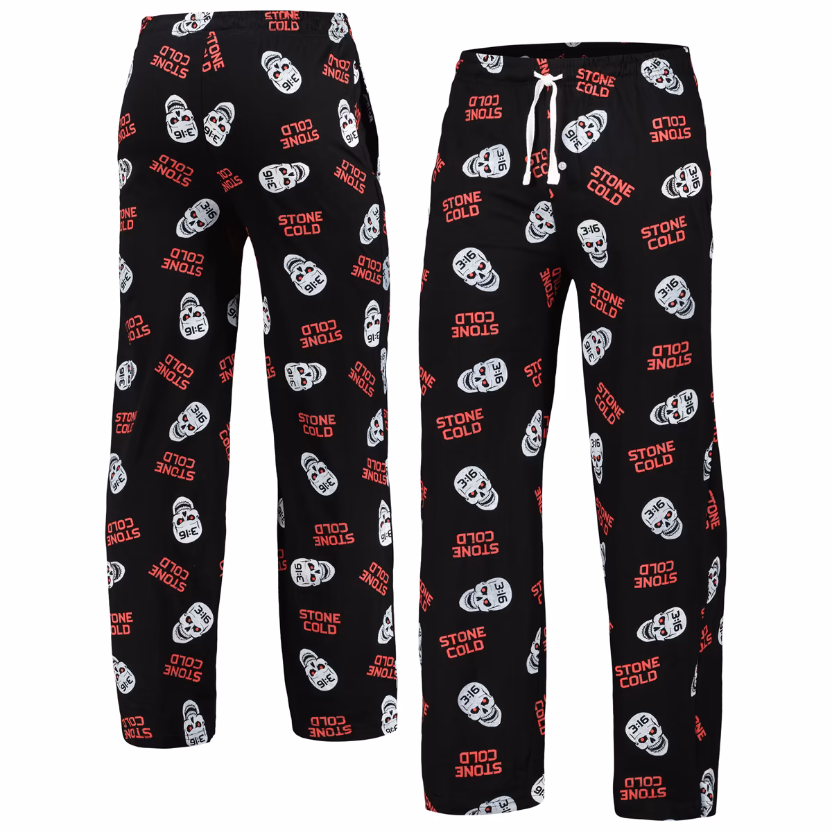 Men's Ripple Junction Black/Red "Stone Cold" Steve Austin Allover Sleep Pants 2 Men's Ripple Junction Black/Red "Stone Cold" Steve Austin Allover Sleep Pants
