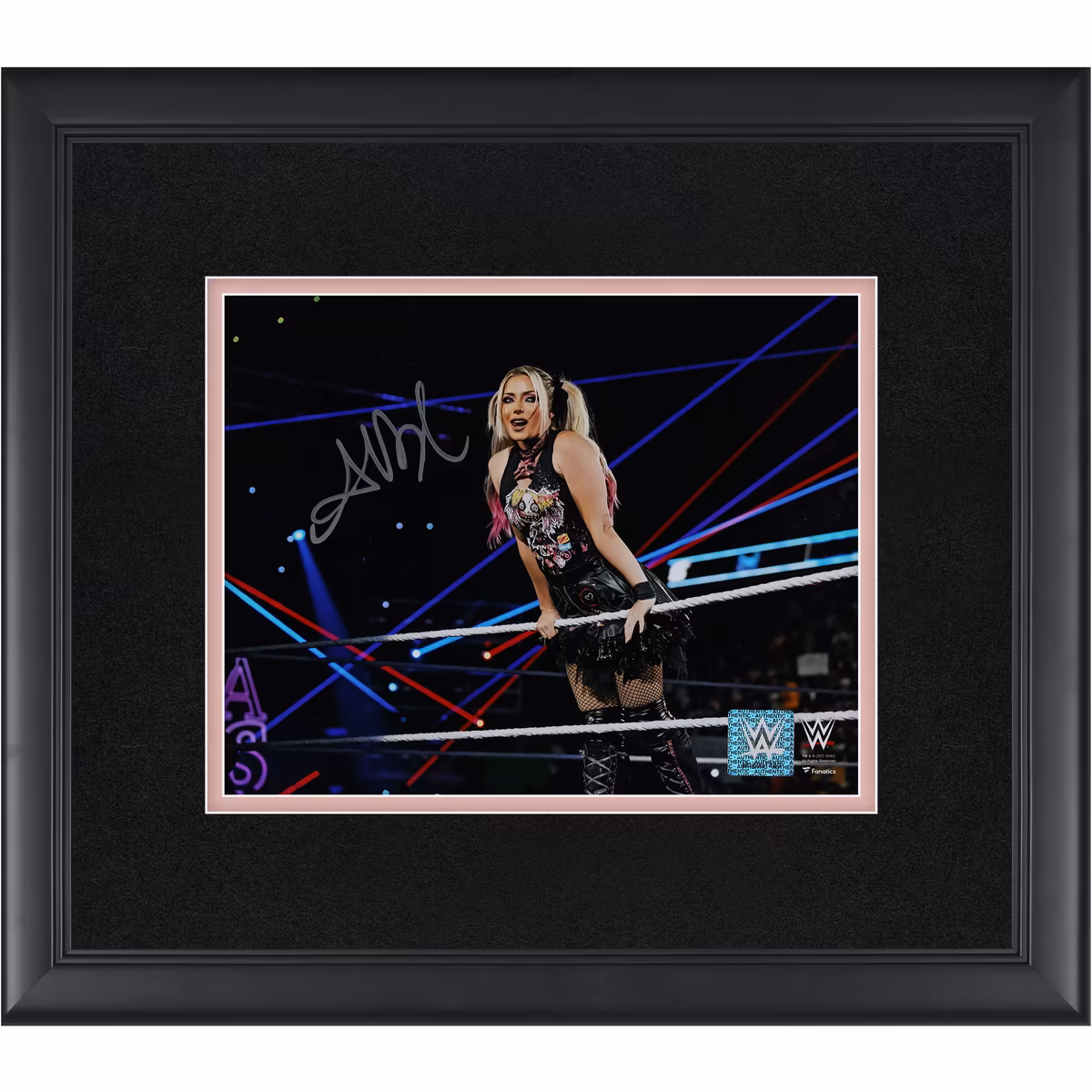 Alexa Bliss WWE Autographed Framed 8" x 10" Leaning On The Ropes Photograph