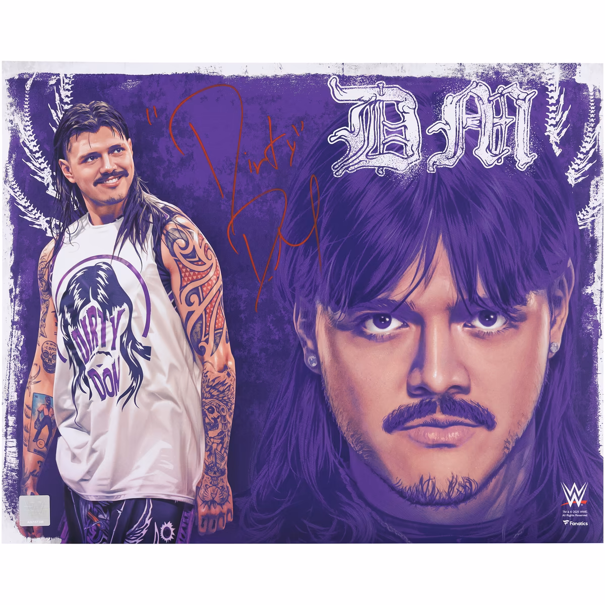 Dominik Mysterio WWE Autographed 16" x 20" Photo Print with "Dirty Dom" Inscription - Art by Brian Konnick - Limited Edition of 10 1 Dominik Mysterio WWE Autographed 16" x 20" Photo Print with "Dirty Dom" Inscription - Art by Brian Konnick - Limited Edition of 10