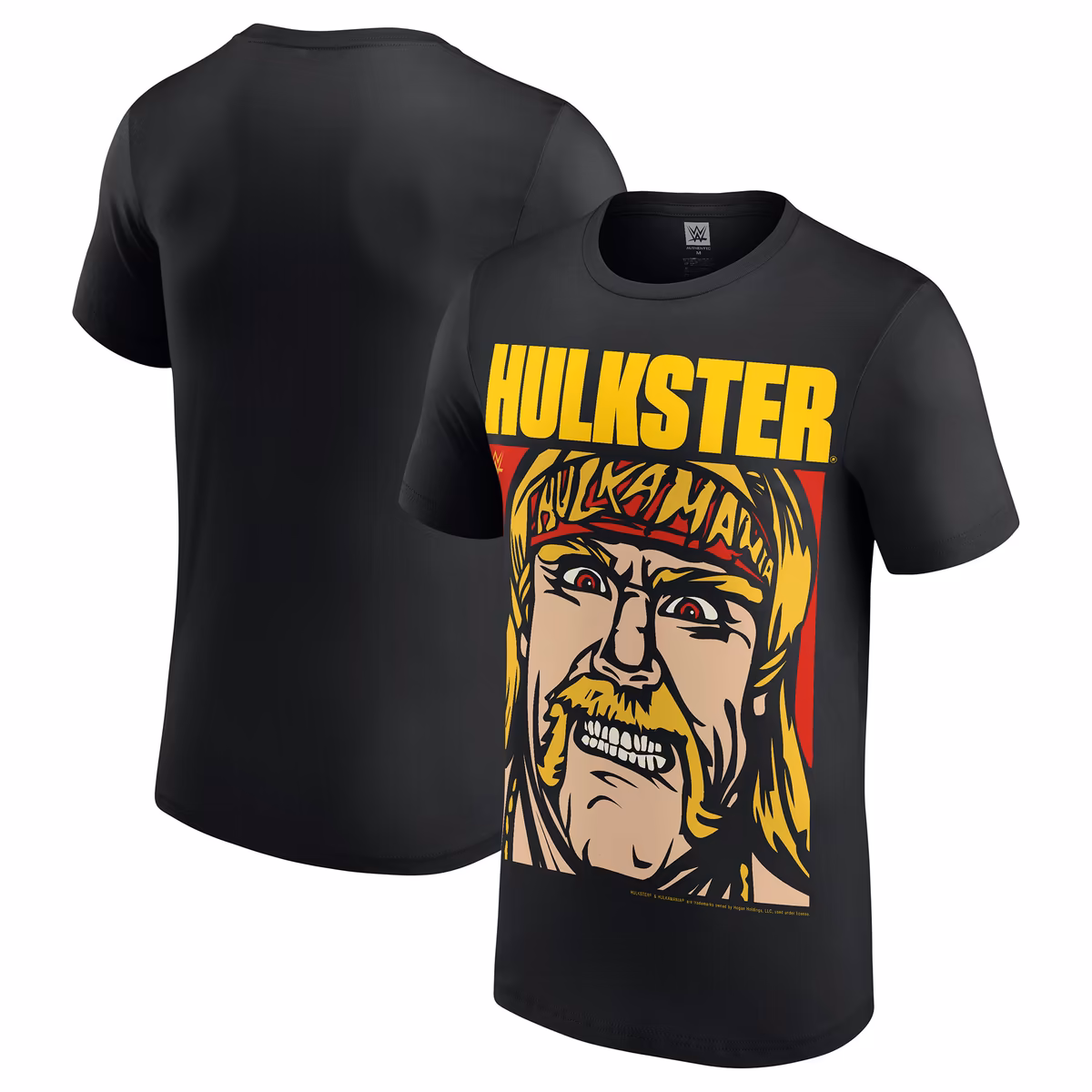 Men's Black Hulk Hogan Cartoon T-Shirt