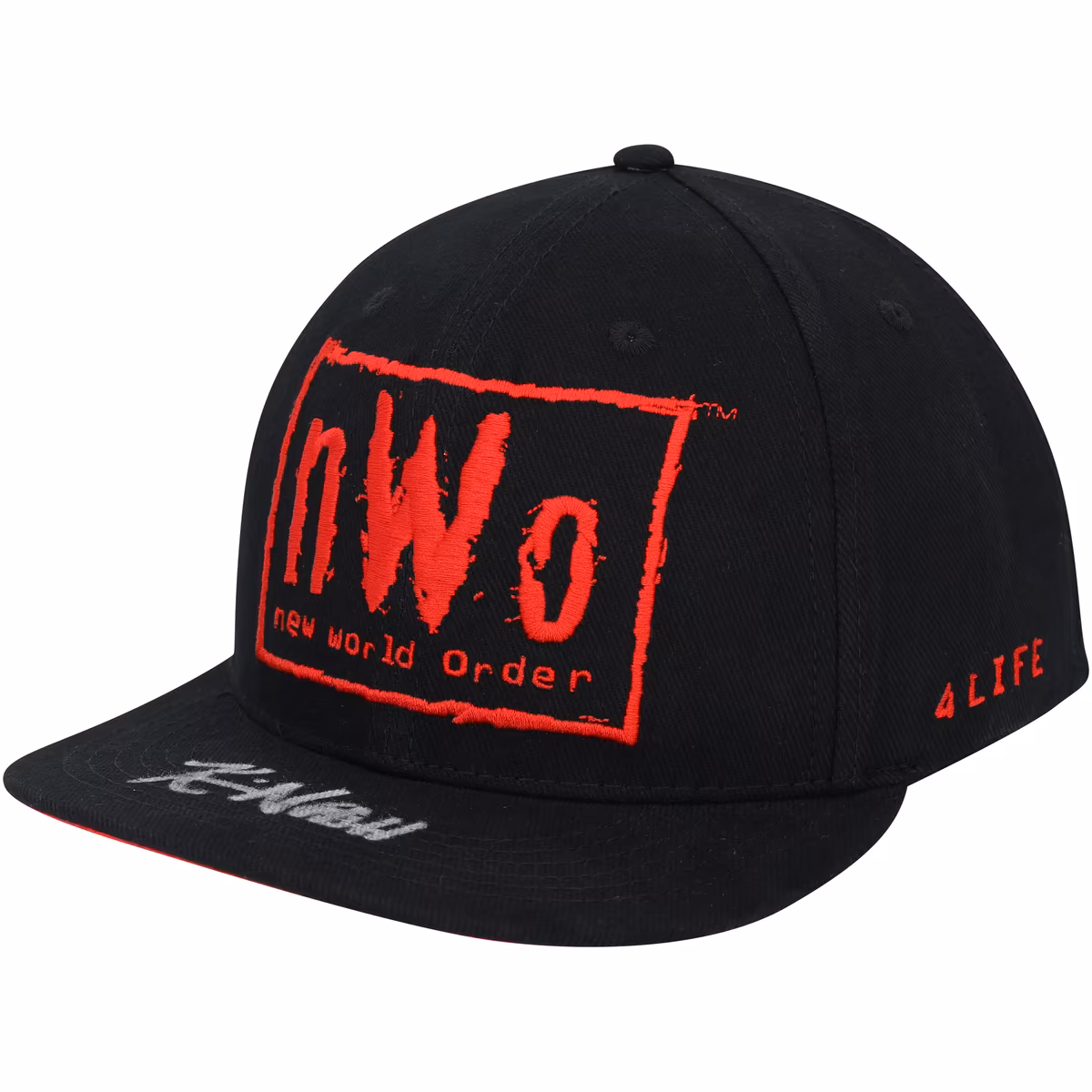 Kevin Nash WWE Autographed Black/Red NWO Wolfpac Snapback Cap