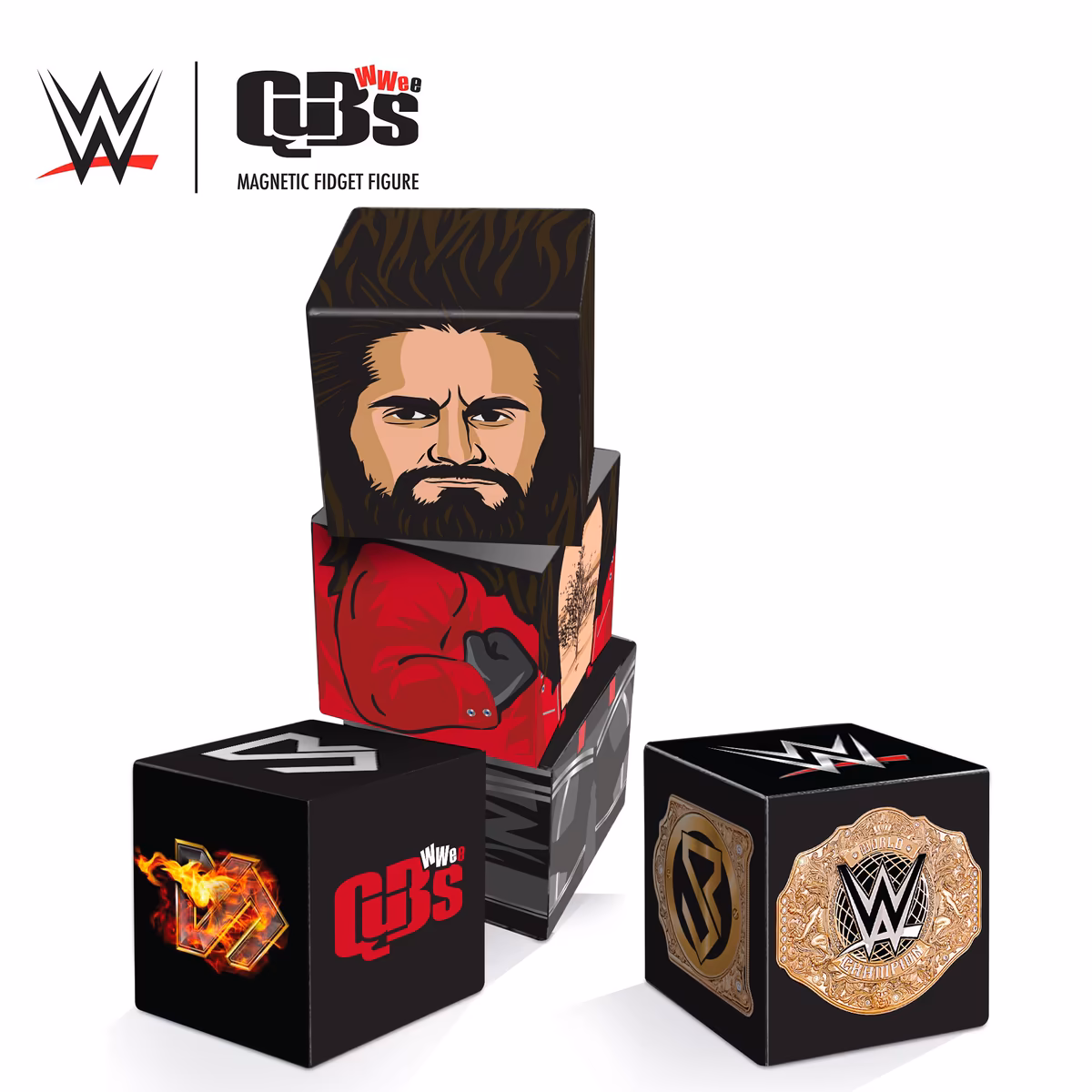 Seth Rollins WWE Magnetic QuBee Fidget Figure 3 Seth Rollins WWE Magnetic QuBee Fidget Figure