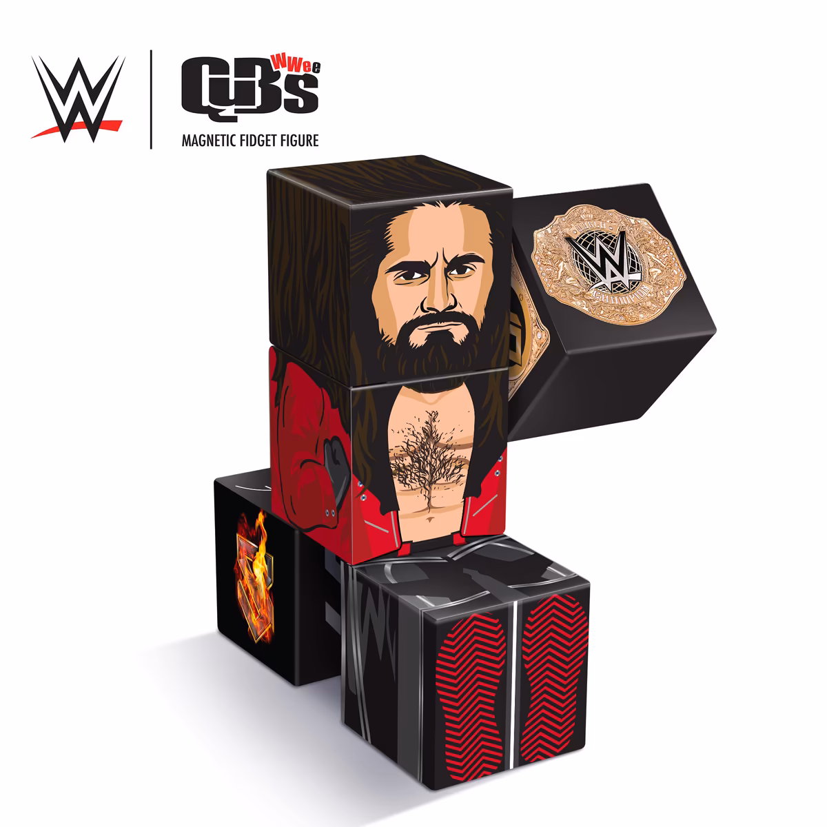 Seth Rollins WWE Magnetic QuBee Fidget Figure 4 Seth Rollins WWE Magnetic QuBee Fidget Figure