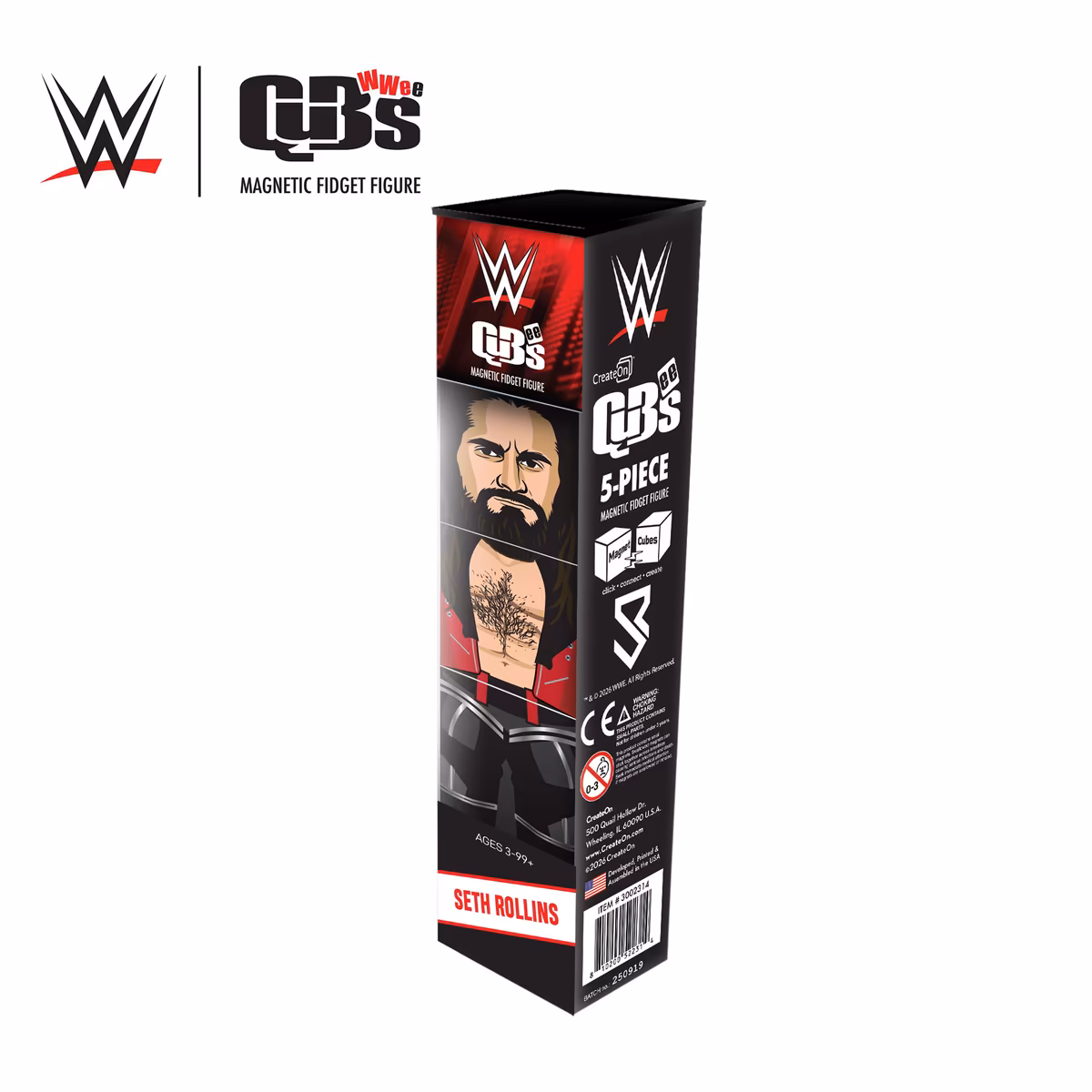 Seth Rollins WWE Magnetic QuBee Fidget Figure 5 Seth Rollins WWE Magnetic QuBee Fidget Figure