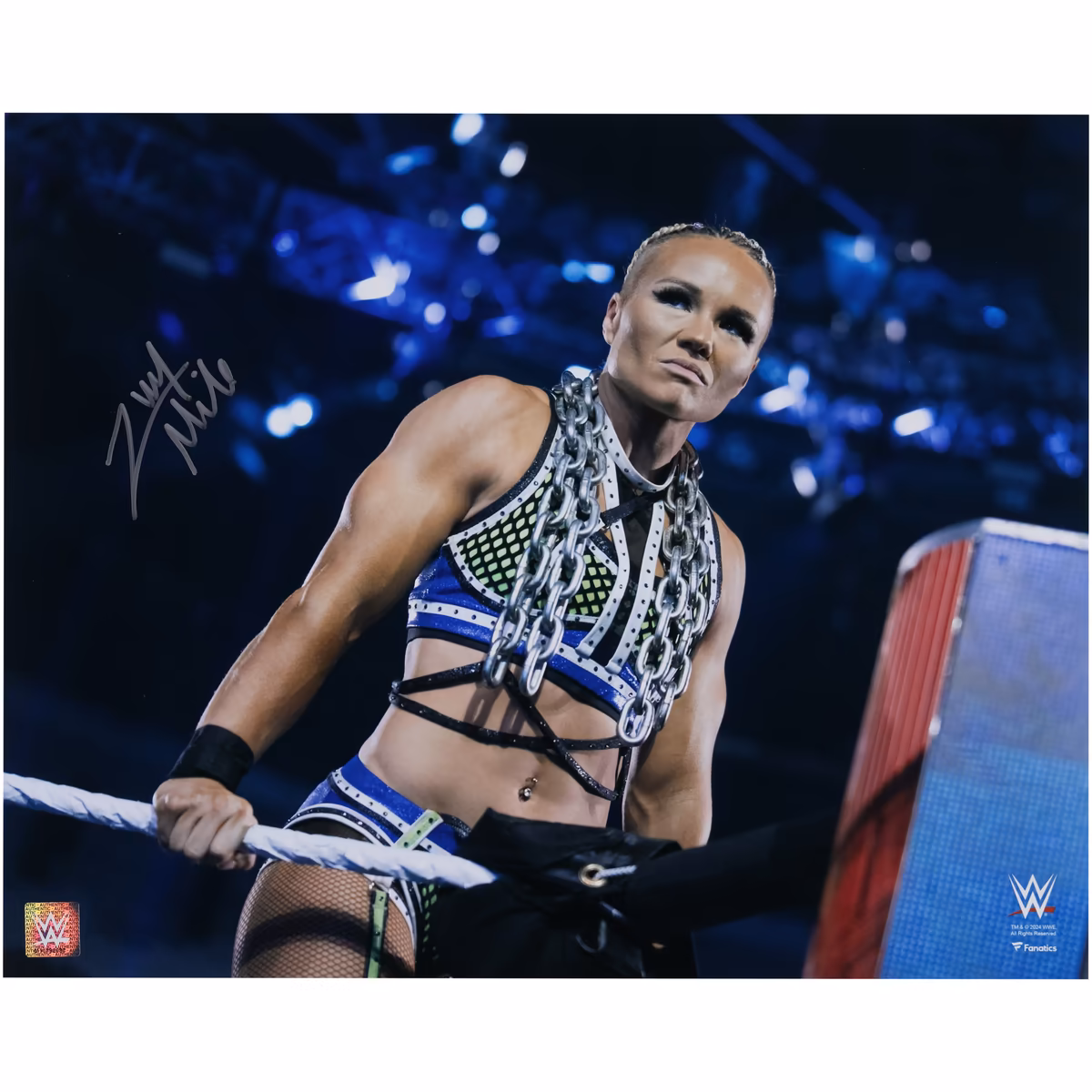 Ivy Nile WWE Autographed 16" x 20" Standing on Ropes Photograph 1 Ivy Nile WWE Autographed 16" x 20" Standing on Ropes Photograph