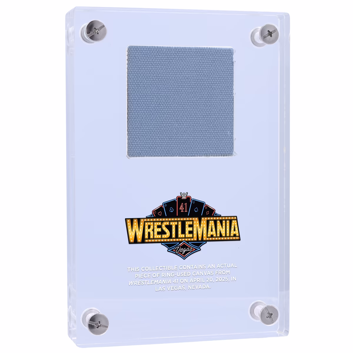 WrestleMania 41 Acrylic Display Case with Match-Used Canvas from Night 2 3 WrestleMania 41 Acrylic Display Case with Match-Used Canvas from Night 2