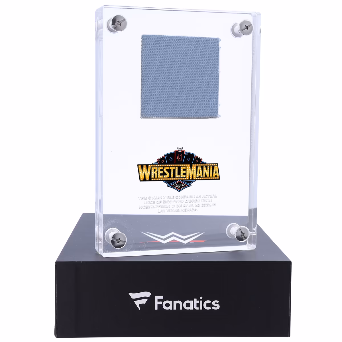 WrestleMania 41 Acrylic Display Case with Match-Used Canvas from Night 2 4 WrestleMania 41 Acrylic Display Case with Match-Used Canvas from Night 2