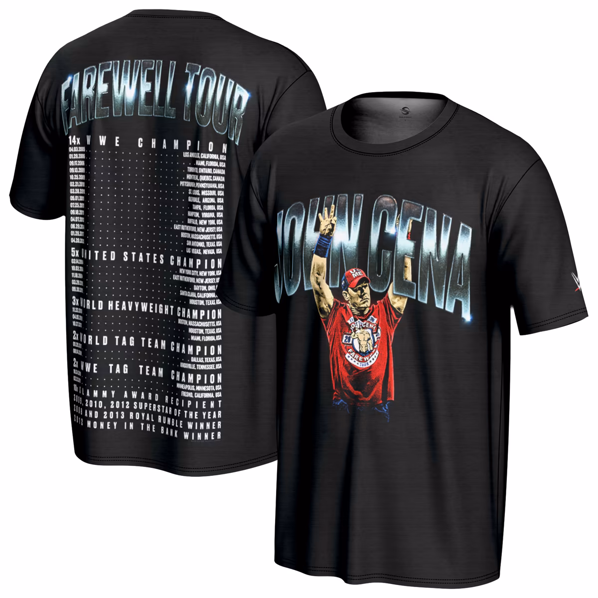 Men's ProSphere Black John Cena Farewell Tour 2025 T-Shirt 2 Men's ProSphere Black John Cena Farewell Tour 2025 T-Shirt