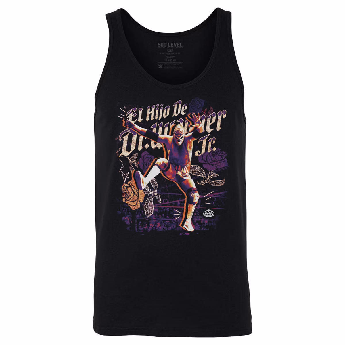 Men's 500 Level Black El Hijo de Dr. Wagner Jr. Poster Tank Top 3 Men's 500 Level Black El Hijo de Dr. Wagner Jr. Poster Tank Top