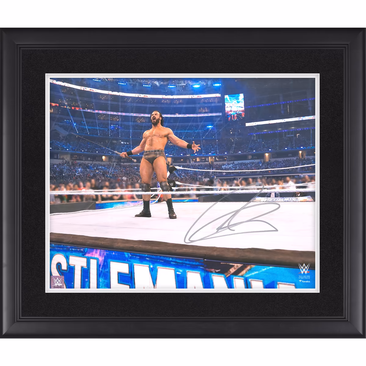 Drew McIntyre WWE Autographed Framed 16" x 20" In The Ring Holding a Sword Photograph