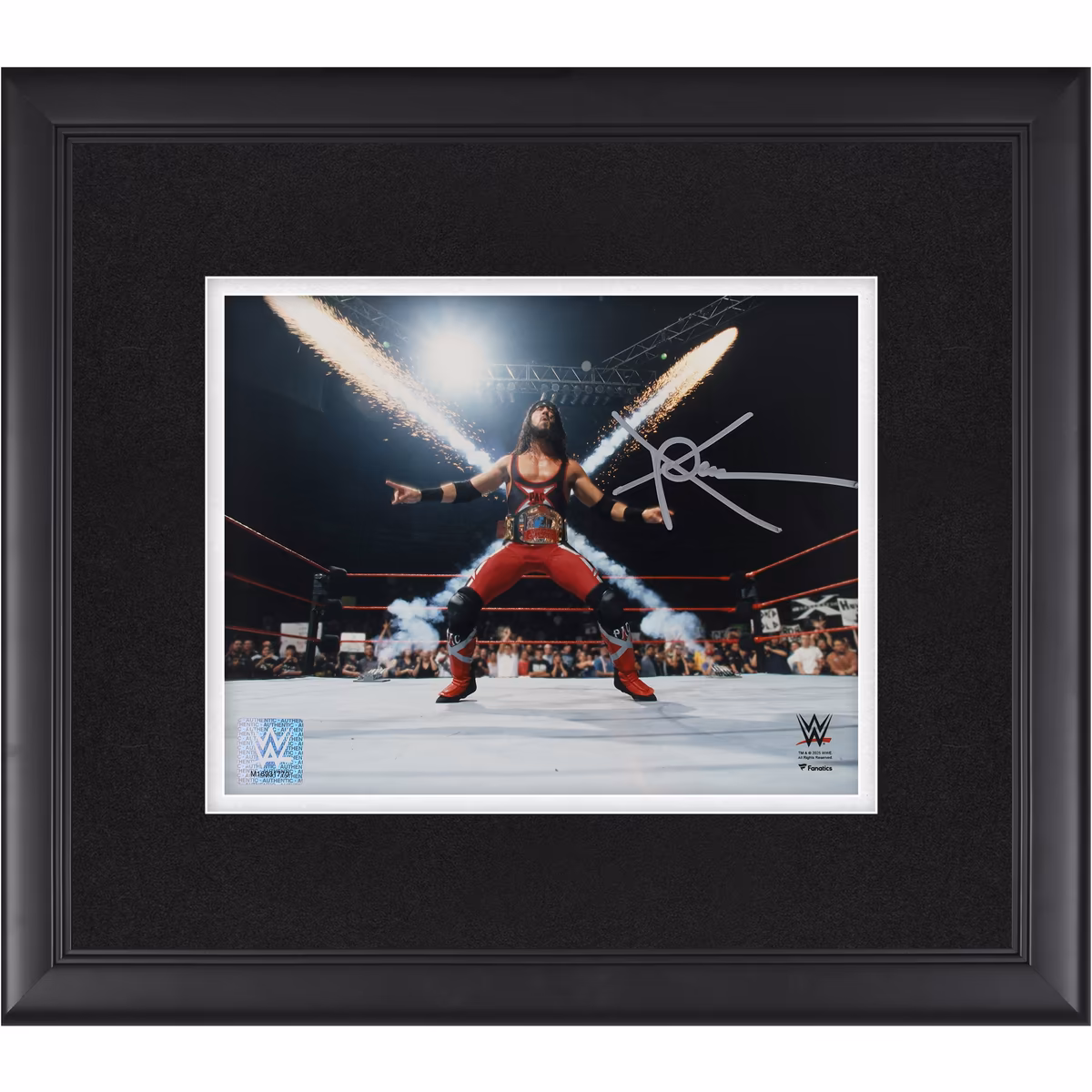 X-Pac WWE Autographed Framed 8" x 10" X-Chop Pyro Entrance Photograph