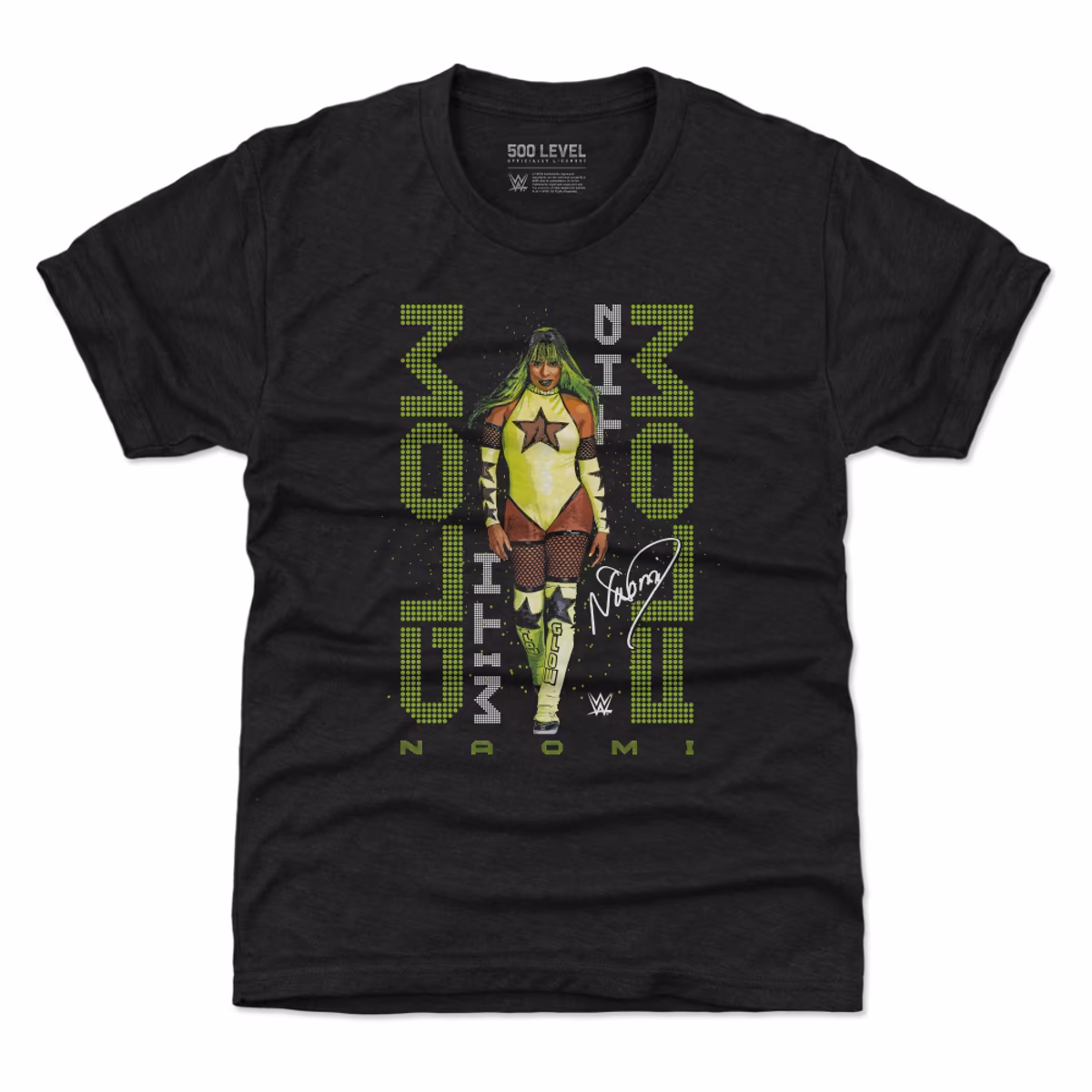 Youth 500 Level Heather Black Naomi Glow With The Flow Pose Tri-Blend T-Shirt