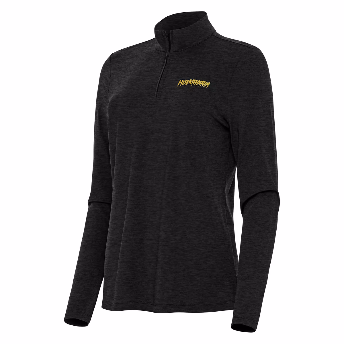 Women's Antigua Heather Black  2024 Hulk Hogan Bright Quarter-Zip Top