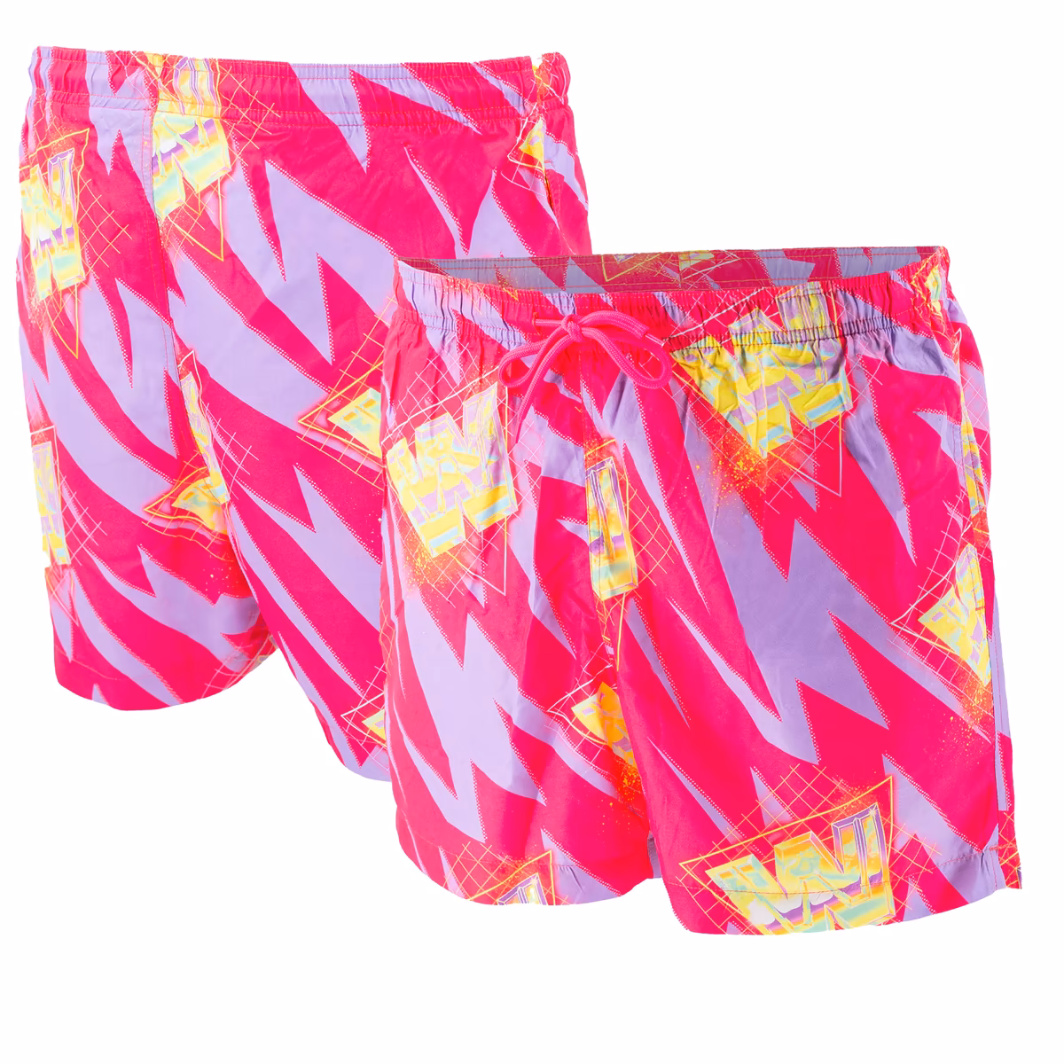 Men's Ripple Junction Pink/Yellow WWE Retro Wave Chrome Board Shorts