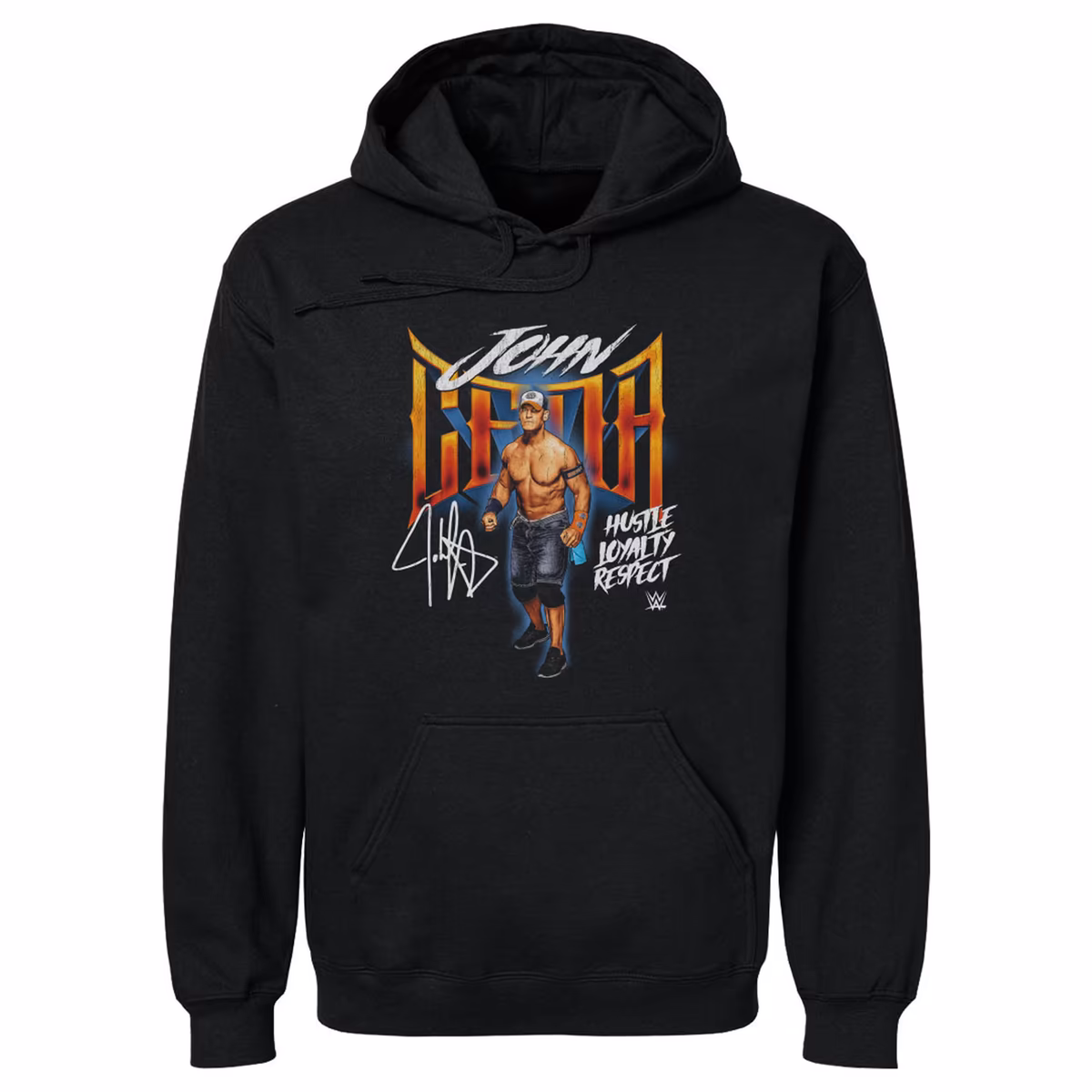 Men's 500 Level  Black John Cena Hustle, Loyalty Respect Grunge Pullover Hoodie