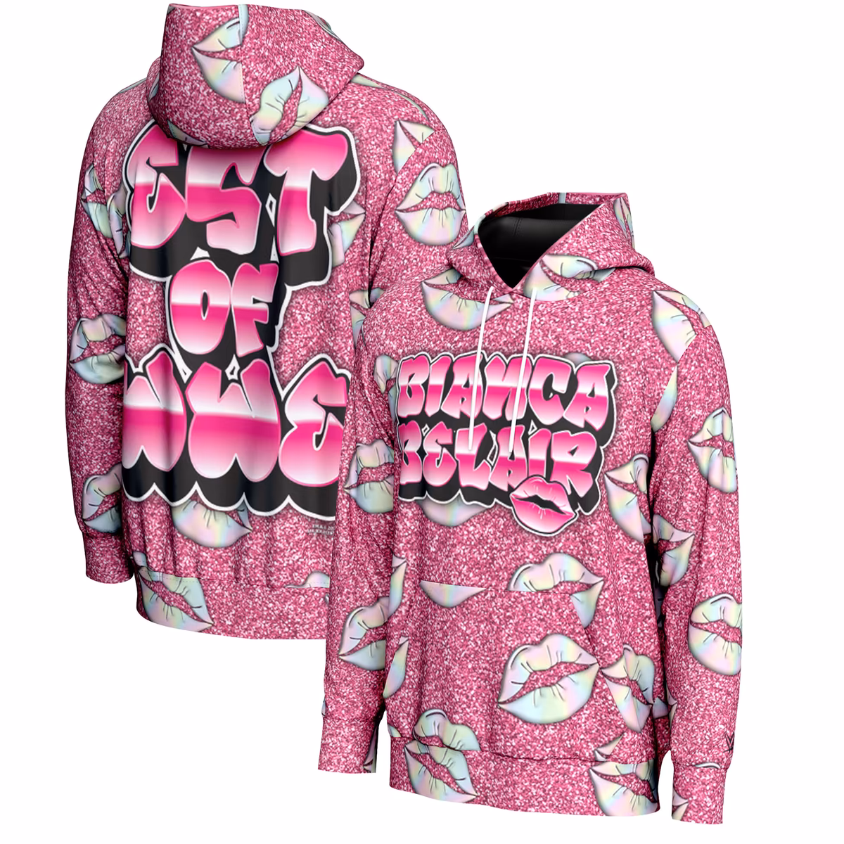 Youth ProSphere Pink Bianca Belair Glitter Pullover Hoodie 1 Youth ProSphere Pink Bianca Belair Glitter Pullover Hoodie