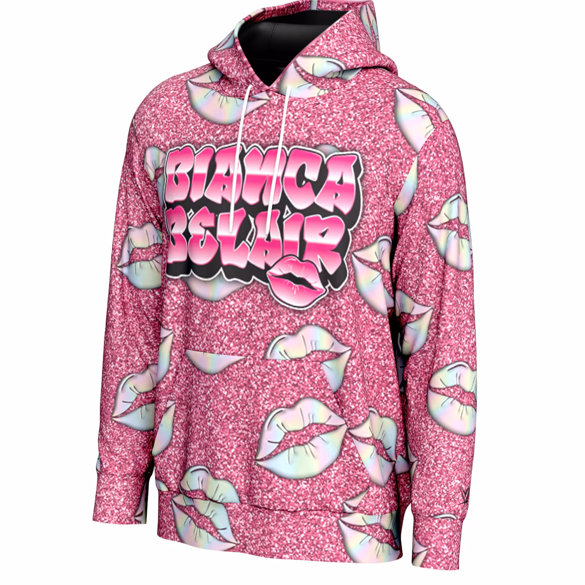 Youth ProSphere Pink Bianca Belair Glitter Pullover Hoodie 3 Youth ProSphere Pink Bianca Belair Glitter Pullover Hoodie