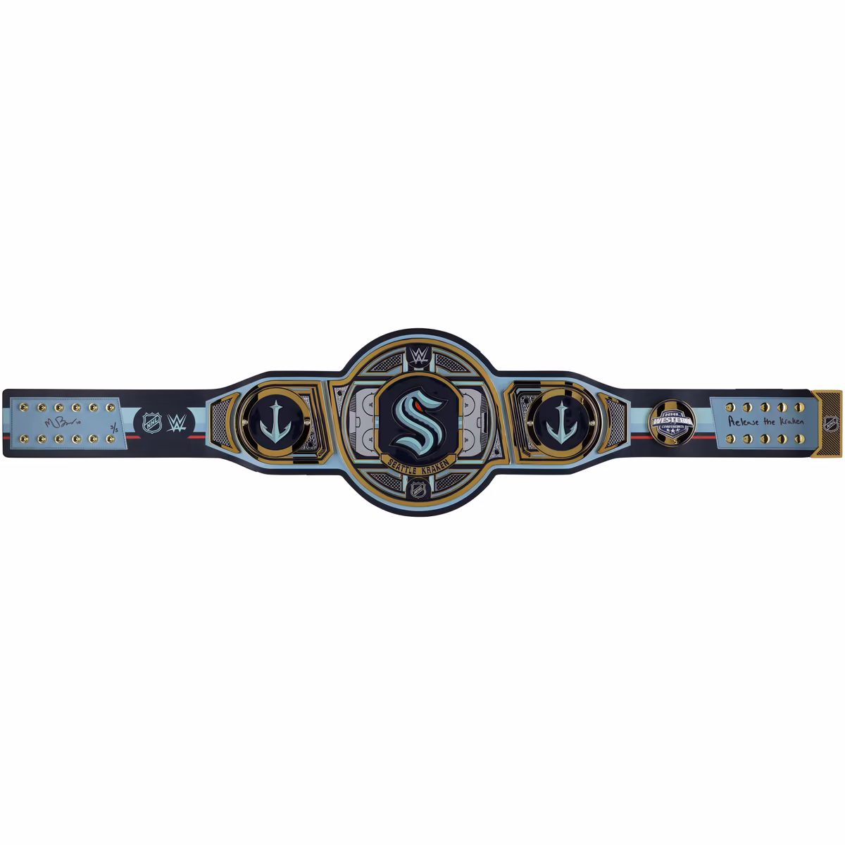 Matty Beniers Seattle Kraken Autographed WWE Legacy Title Belt with "Release the Kraken" Inscription - Limited Edition of 5