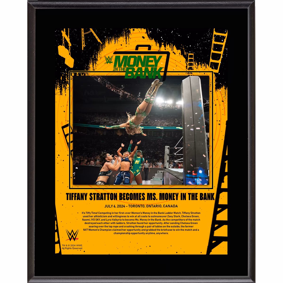 Tiffany Stratton WWE 10.5" x 13" 2024 Money In The Bank Sublimated Plaque