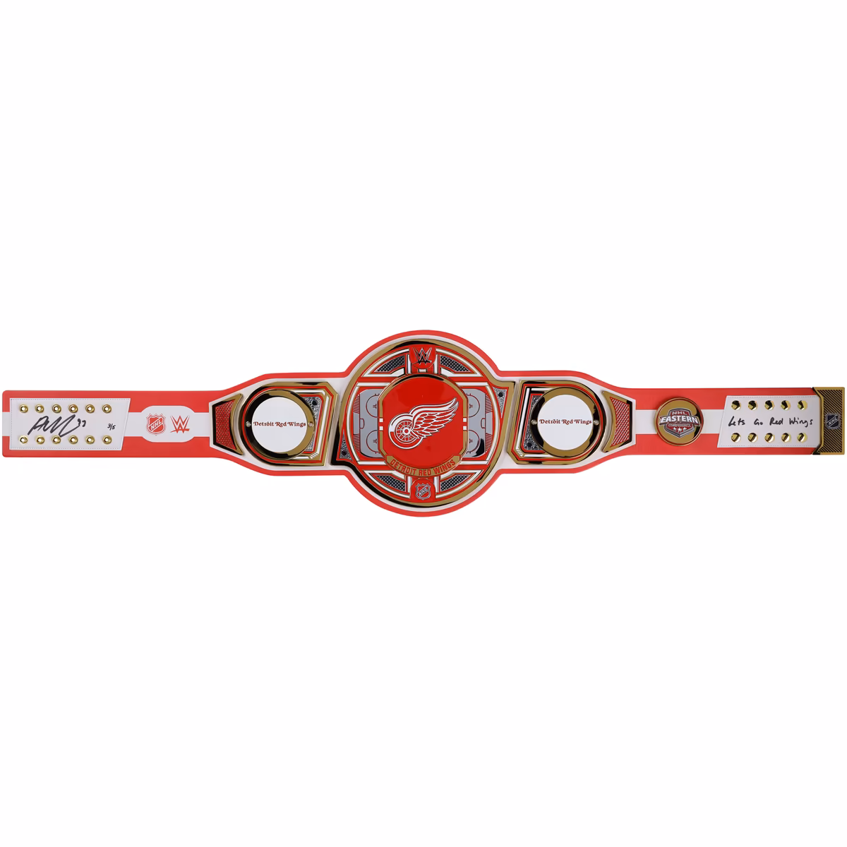 Alex DeBrincat Detroit Red Wings Autographed WWE Legacy Title Belt with "Lets Go Red Wings" Inscription - Limited Edition of 5