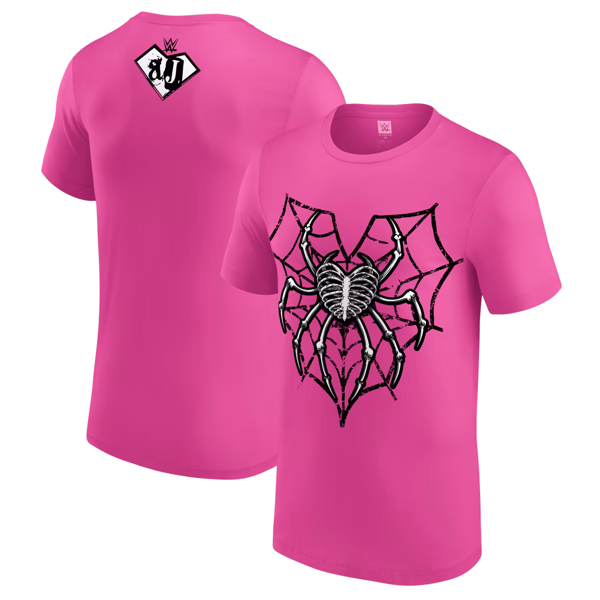 Men's Pink AJ Lee Spider Web Heart T-Shirt