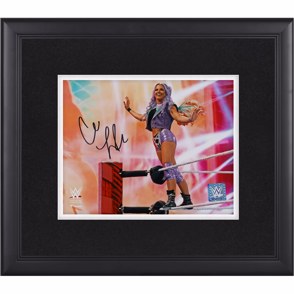Candice LeRae WWE Autographed Framed 8" x 10" Entrance on Ropes Photograph