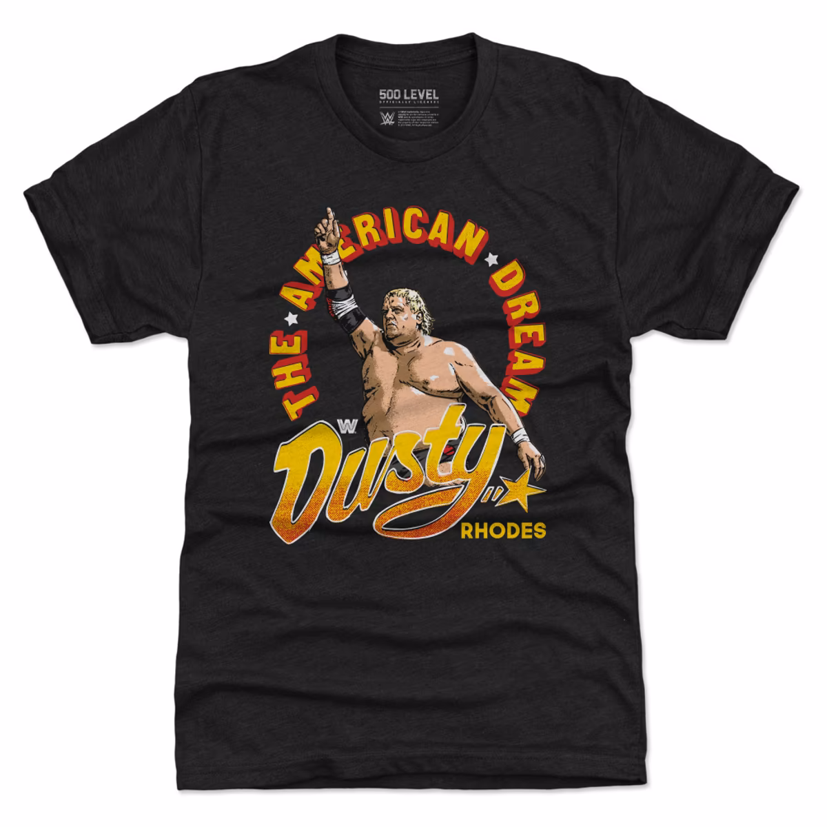 Men's 500 Level Heather Black Dusty Rhodes The American Dream Premium T-Shirt 5 Men's 500 Level Heather Black Dusty Rhodes The American Dream Premium T-Shirt
