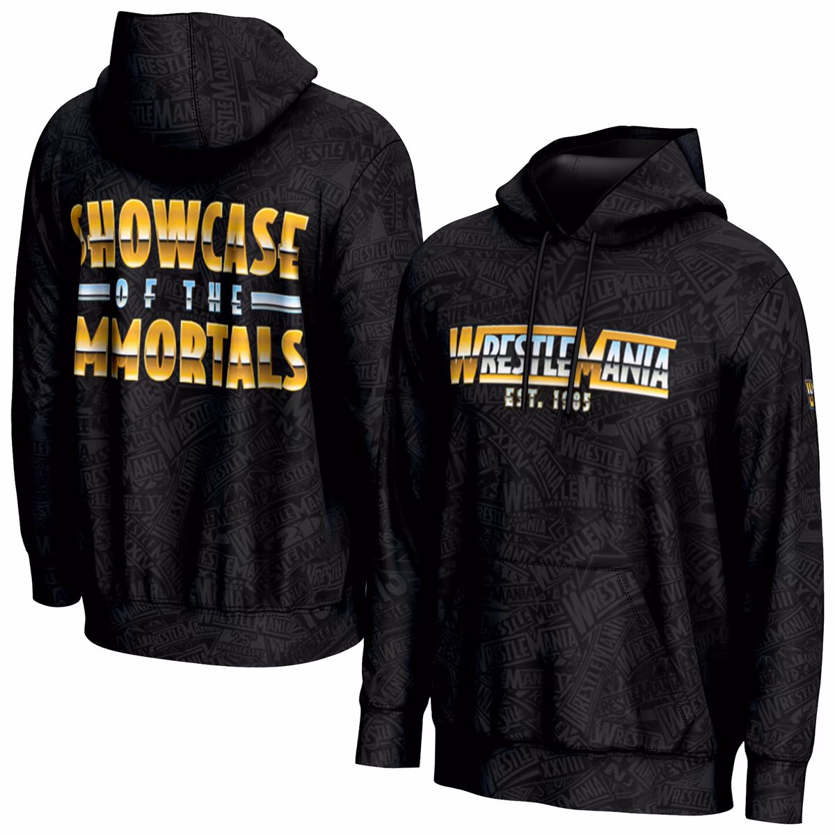 Men's ProSphere Black WrestleMania Celebration Pullover Hoodie 9 Men's ProSphere Black WrestleMania Celebration Pullover Hoodie