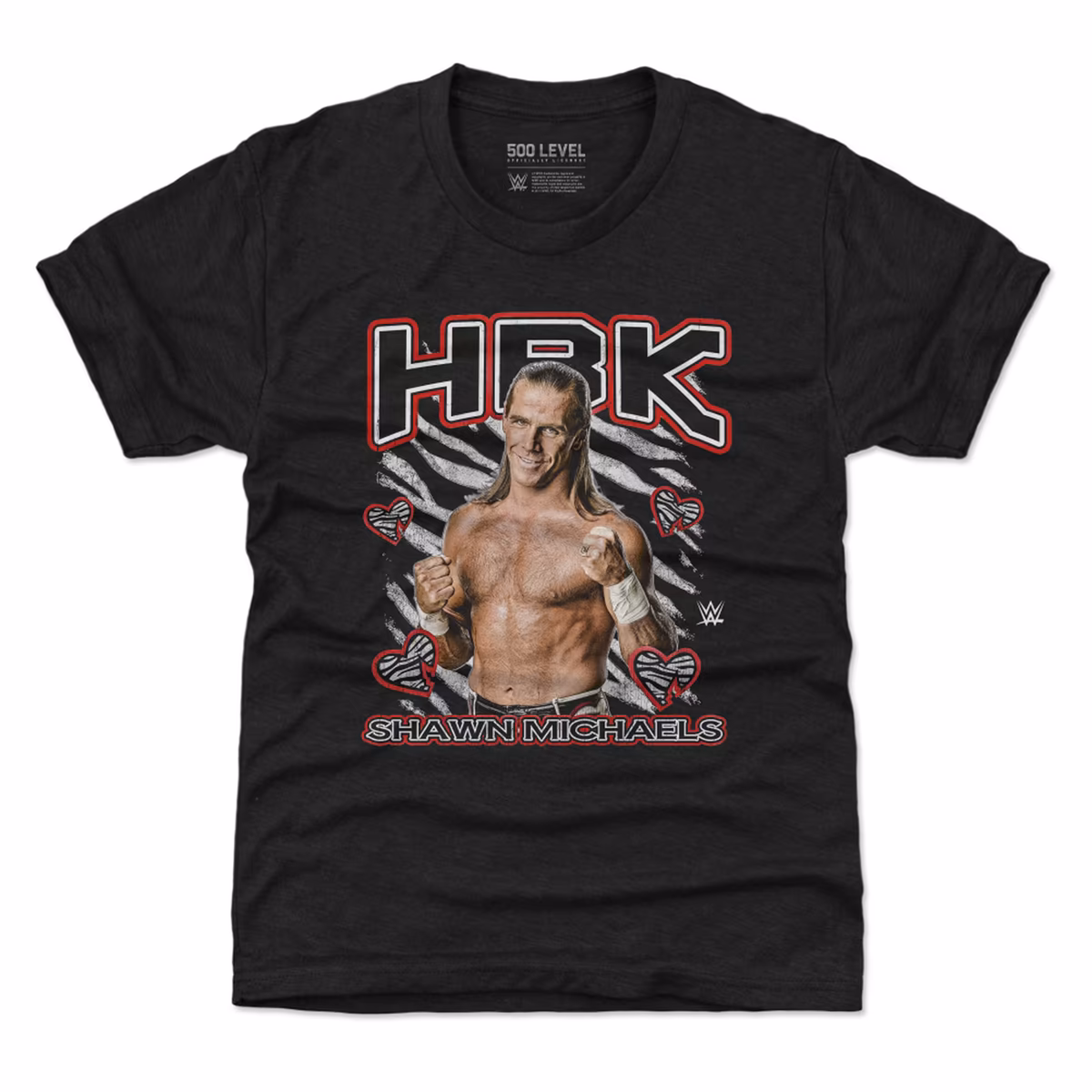 Youth 500 Level Black Shawn Michaels HBK Stripes T-Shirt 2 Youth 500 Level Black Shawn Michaels HBK Stripes T-Shirt