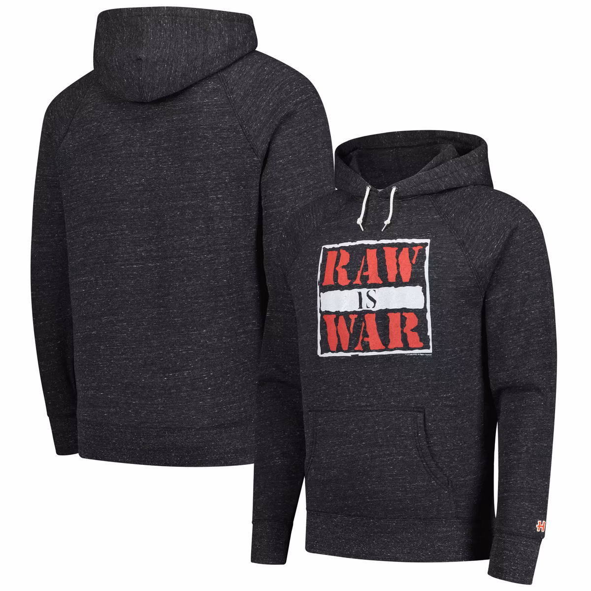 Men's Homage Charcoal RAW Raw Is War Tri-Blend Raglan Pullover Hoodie