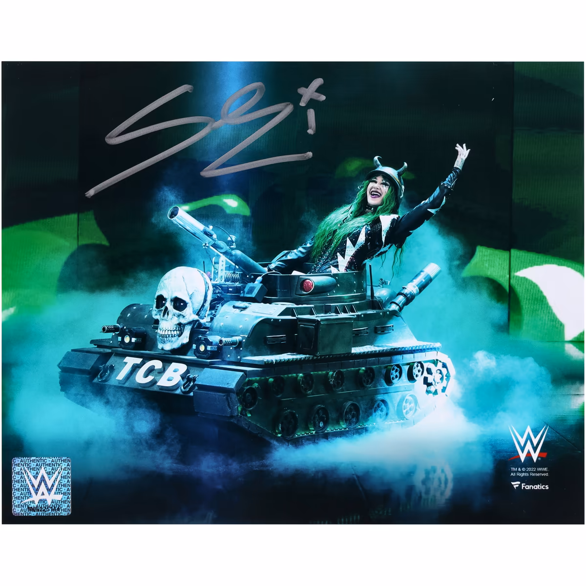 Shotzi Blackheart WWE Autographed 8" x 10" Riding TCB Tank Photograph